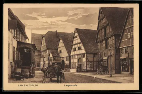 AK Bad Salzuflen, Lange Strasse, Fachwerkhäuser