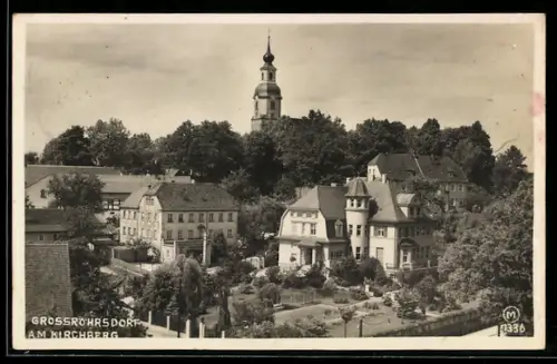 AK Grossröhrsdorf, Am Kirschberg, Kirche und Wohnhäuser