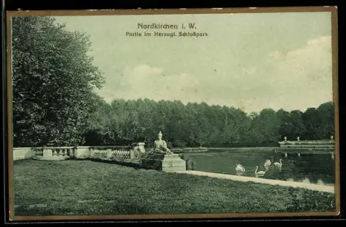 AK Nordkirchen i. W., Partie im Herzogl. Schlosspark