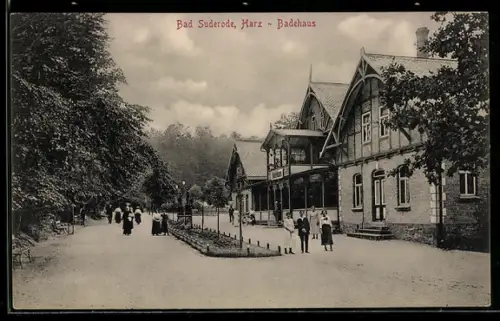 AK Bad Suderode /Harz, Partie am Badehaus