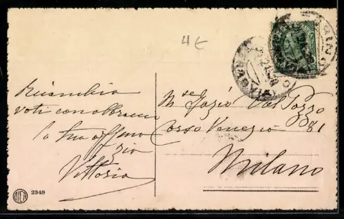 AK Torino, Via Po e Zecca, Strassenbahn