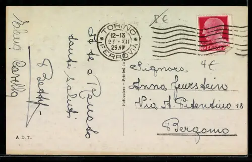 AK Torino, Via Cernaia, Strassenbahn