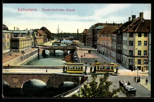 AK Kobenhaven, Frederiksholms Kanal, Strassenbahn