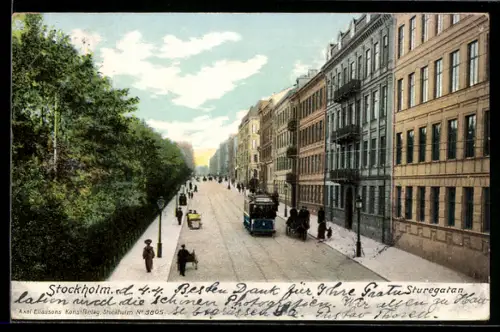 AK Stockholm, Strassenpartie, Strassenbahn