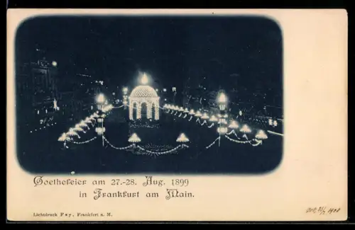AK Frankfurt, Goethefeier 1899