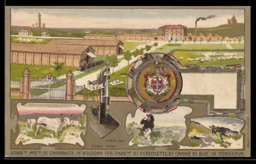 Lithographie Bologna, Stab. Mil. Di Casaralta in Bologna per Fabb. Di Scatolette di Carne di Bue in Conserva