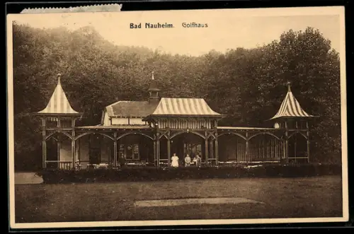 AK Bad Nauheim, Golfhaus mit üppiger Grünanlage in der Aussenansicht