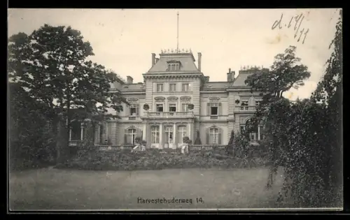 AK Hamburg-Rotherbaum, Villa mit Gartenanlage in der Strasse Harvestehuderweg 14
