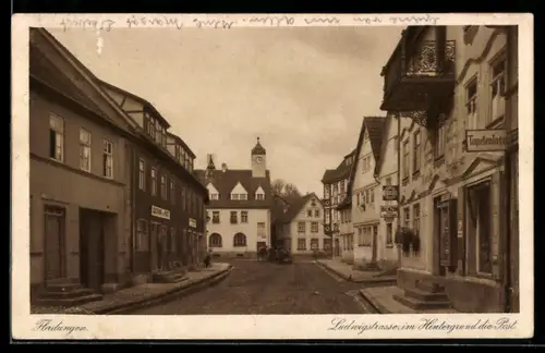 AK Fladungen, Ludwigstrasse mit Post