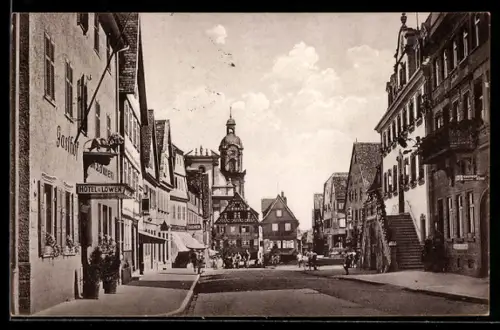 AK Neckarsulm, Hauptstrasse mit Gasthof zum Löwen