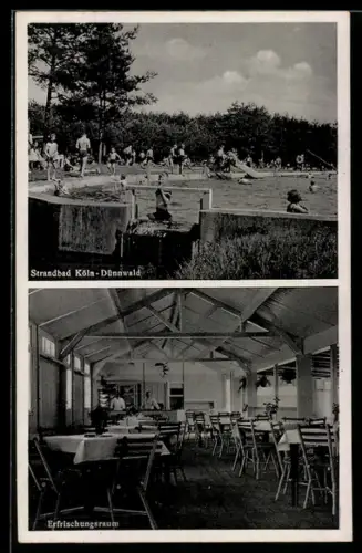 AK Köln-Dünnwald, Strandbad mit Restaurant