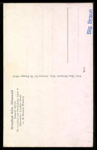 AK Köln-Dünnwald, Strandbad mit Restaurant