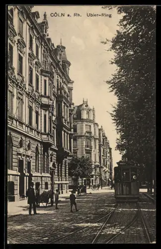 AK Köln-Neustadt, Ubier-Ring mit Strassenbahn