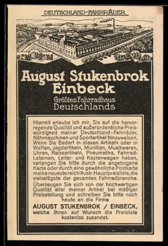 AK Einbeck, August Stukenbrok, Grösstes Fahrradhaus Deutschlands