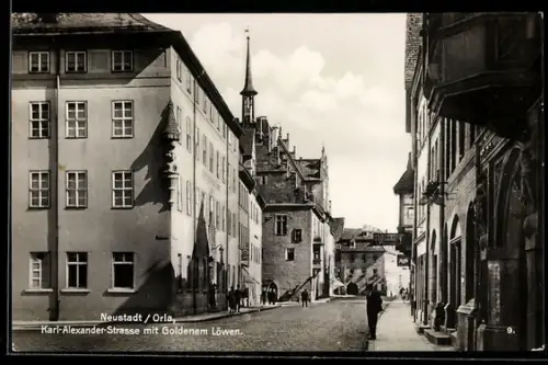 AK Neustadt, Karl-Alexander-Strasse mit Gasthof Goldener Löwe