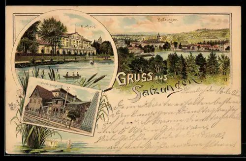 AK Salzungen, Gradirhaus, Kurhaus & Ortsansicht