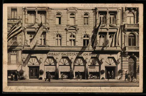 AK Köln-Neustadt, Urban`s Gaststätte am Ring, Hohenzollernring 20, Inh. Jakob Urban
