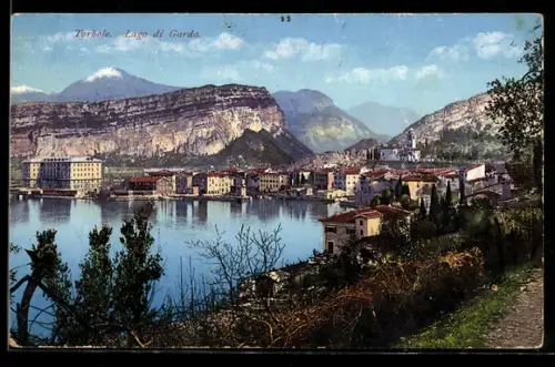 AK Torbole, Ortsansicht mit Gardasee