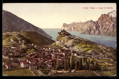AK Nago, Lago di Garda, Gesamtansicht mit Umgebung