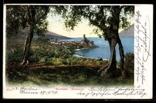 AK Malcesine, Ortspanorama am Gardasee