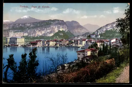 AK Torbole, Ortsansicht mit Gardasee