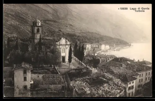 AK Torbole /Lago di Garda, Ortspartie mit Kirche