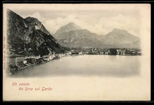 AK Riva, Blick über den Gardasee auf die Stadt