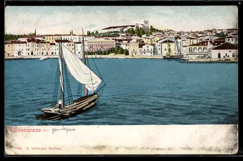 AK Desenzano, Ortsansicht, Segelboot