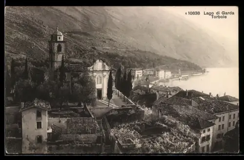 AK Torbole /Lago di Garda, Ortspartie mit Kirche