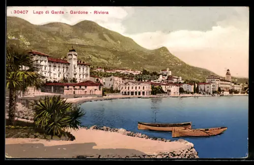 AK Gardone-Riviera, Blick auf den Ort am Gardasee
