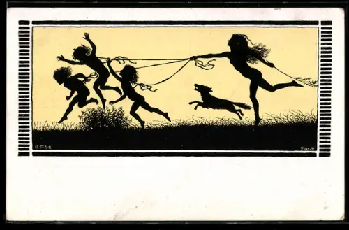 Künstler-AK Fidus: Jahreszeiten in Schattenbildern, Frühlingslust