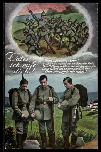 AK Soldaten beten zu Gott für eine siegreiche Schlacht