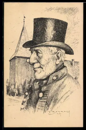 Künstler-AK sign. W. Wombach: Hamburger Typen, Vierländer