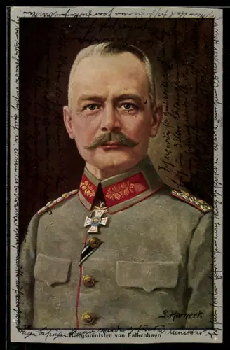 Künstler-AK Heerführer Generalstabschef von Falkenhayn
