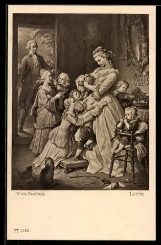 AK Lotte, Frau mit vielen Kindern, Goethe