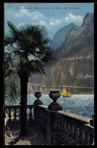 AK Riva am Gardasee, Terrasse des Palast-Hotels