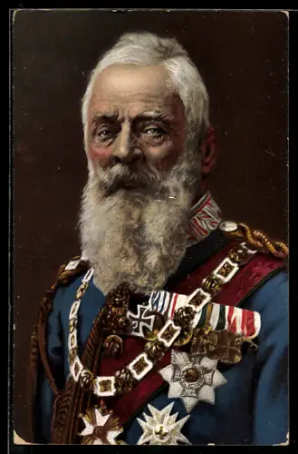 AK Portrait von Prinzregent Luitpold in Uniform mit Eisernen Kreuz und Ordensspange
