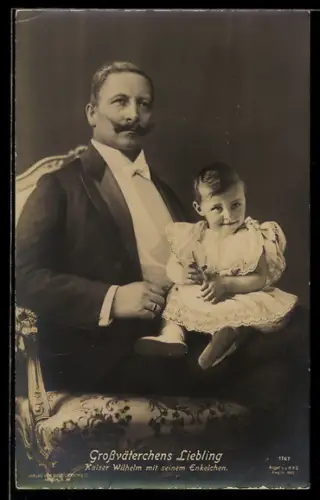 AK Kaiser Wilhelm II. mit seinem Enkelchen Prinz Wilhelm