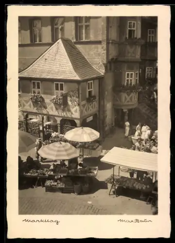 Foto-AK Max Baur: Wernigerode, Markttag