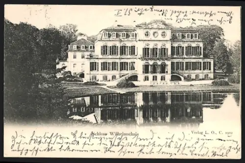 AK Kassel, Schloss Wilhelmsthal mit See