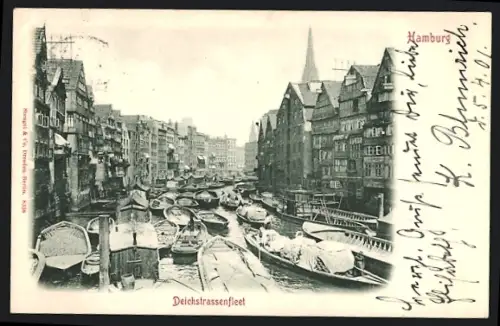 AK Alt-Hamburg, Blick auf Deichstrassenfleeth