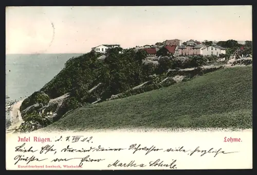 AK Lohme /Rügen, Totalansicht mit Blick zum Meer