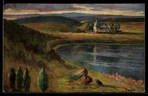 AK Daun / Eifel, Weinfelder Maar, Kapelle