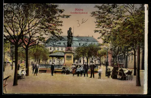 AK Mainz, Schillerdenkmal