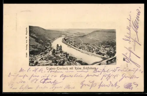 AK Traben-Trarbach, Ruine Gräfinburg, Moselansicht