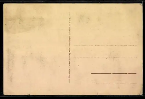 AK Weissenthurm, Ortsansicht mit Turm und Rhein