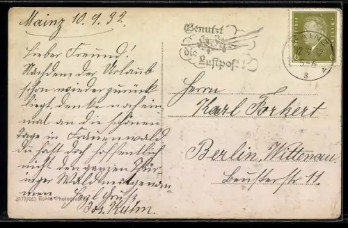 AK Mainz, Strassenbrücke, Strassenbahn