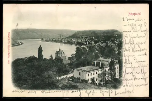 AK Boppard, Blick auf Stadt und Rhein