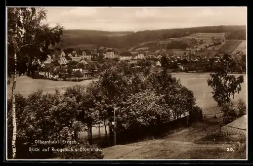 AK Olbernhau i. Erzgeb., Blick auf Rungstock und Olbernhau