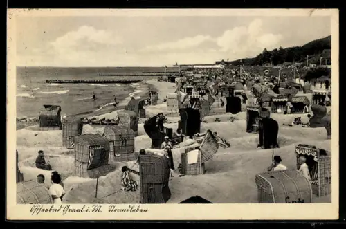 AK Graal i. M., Badestrand mit Strandkörben